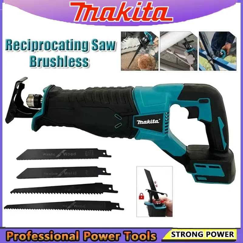 Makita Alternative Saw without Brushes Alternative Saw Portable Electric Battery Tools with 4 Saw Blades for Battery 20V18V