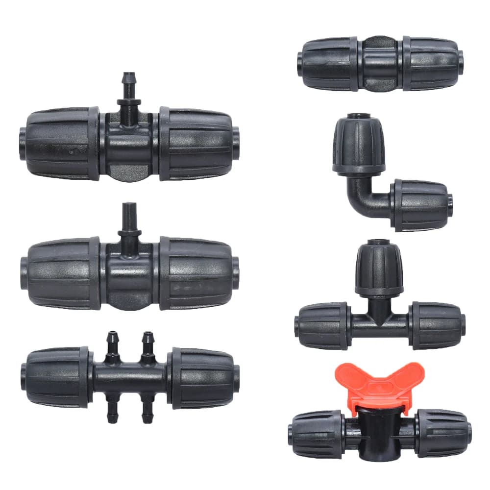 16mm PE Tube Blocked Connector Blocking Dice Garden Water Joint 1/2''Tube 4/7mm Fittings For Pipes Garden Agriculture Irrigation Common