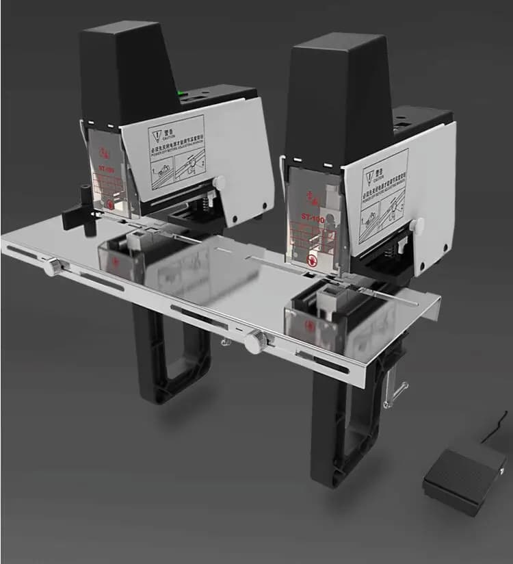 Cucitrice elettrica a livello elettrico per carichi pesanti a doppio chiodo / cucitrici a sella, cucitrice automatica per file di carta ST100G