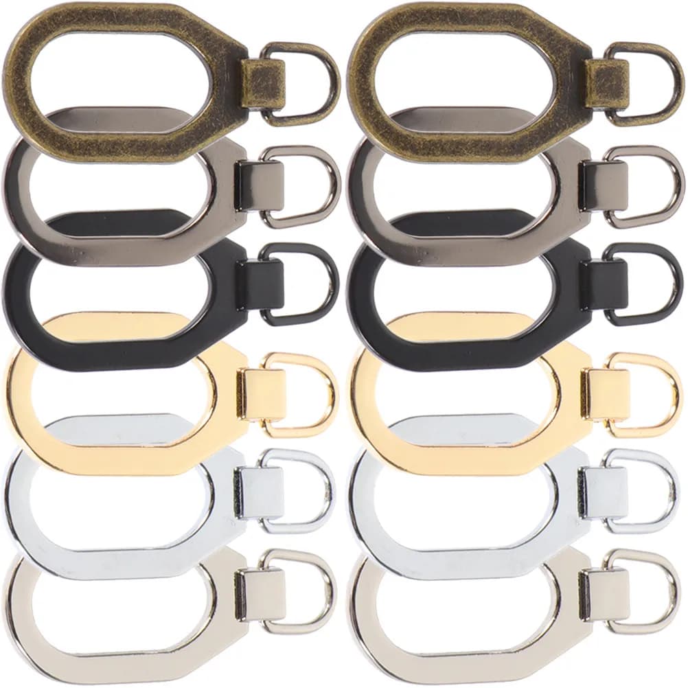 12 Pezzi Tiranti per Cerniere Staccabili, Testine Metalliche di Ricambio Leggere e Resistenti all'Usura per Abbigliamento, Zaini, Valigie