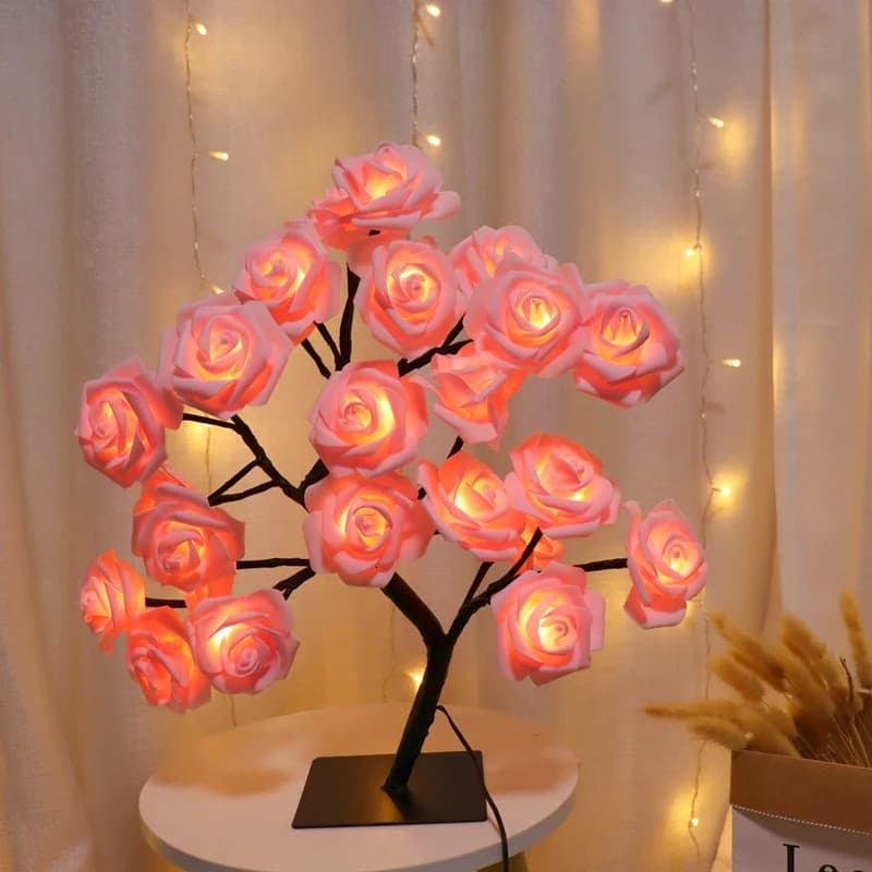 LED lights for rose tree 24 LED table lamp powered by USB Atmospheric lighting for wedding party Gift Birthday Festival Amante Home Deco
