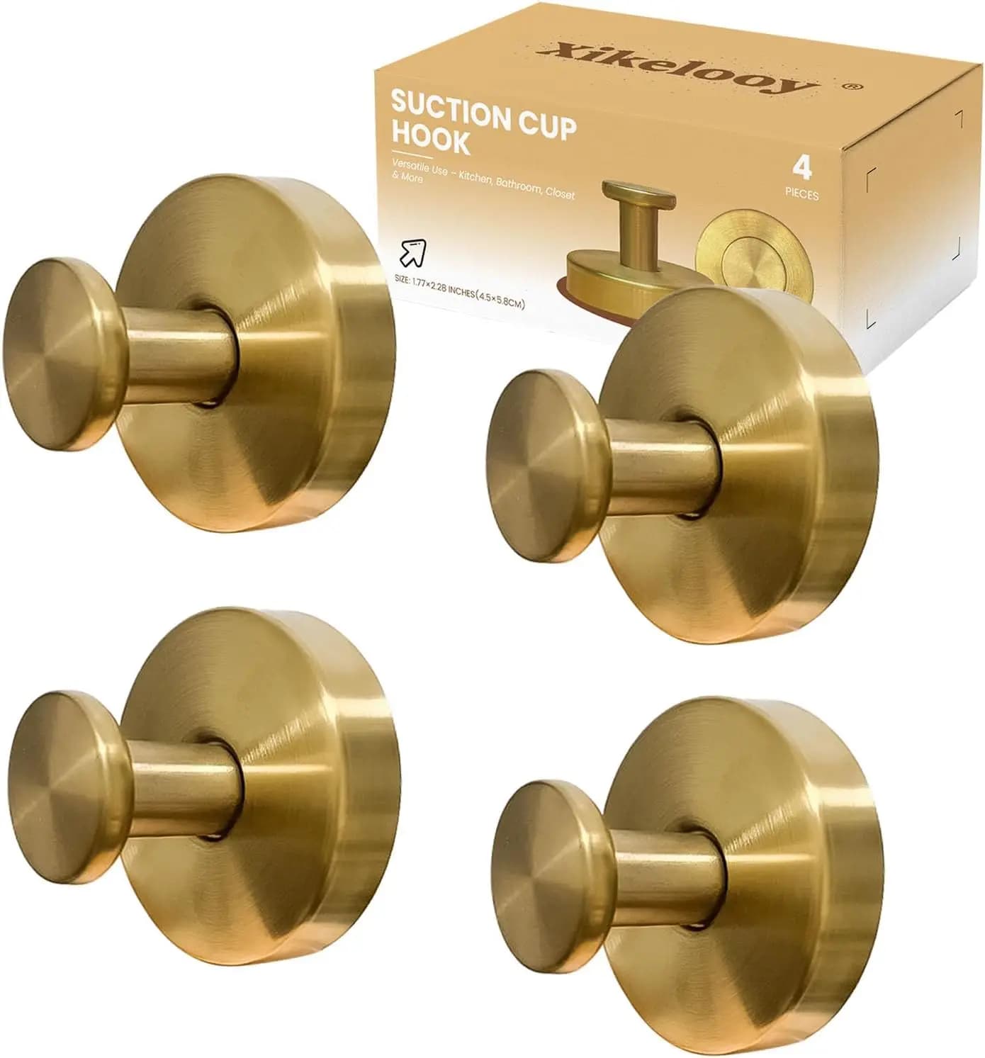 Ganci a ventosa per doccia, ganci rimovibili per asciugamani per porta in vetro del bagno, oro