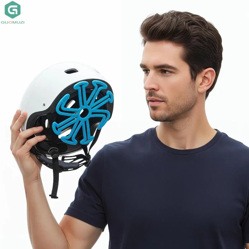 1PC Cuscinetto in silicone traspirante per casco, imbottitura ergonomica in silicone per caschi da ciclismo e moto, assorbimento degli urti