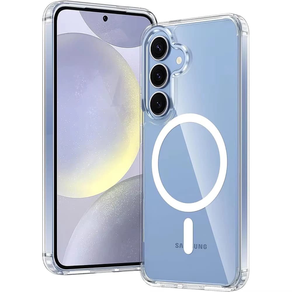Per custodia per telefono con ricarica wireless Magsafe per Samsung Galaxy S26 Ultra custodia Samsung S26 Plus Edge S26 + cover posteriore trasparente magnetica