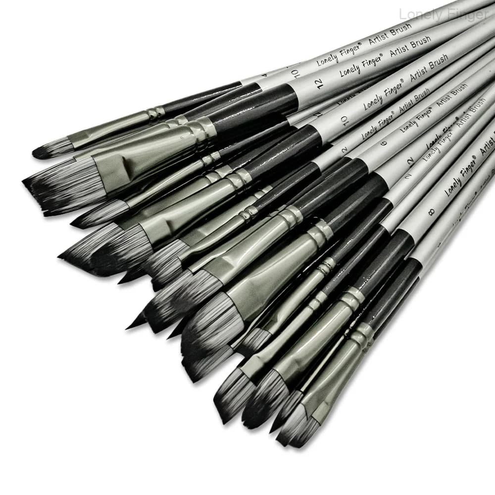 6/30pcs Paint Brush Set, Acrylic Paint Brushes, Professional Artist Series with Round,Flat, Angular,Filbert for Oil, Acrylic Can