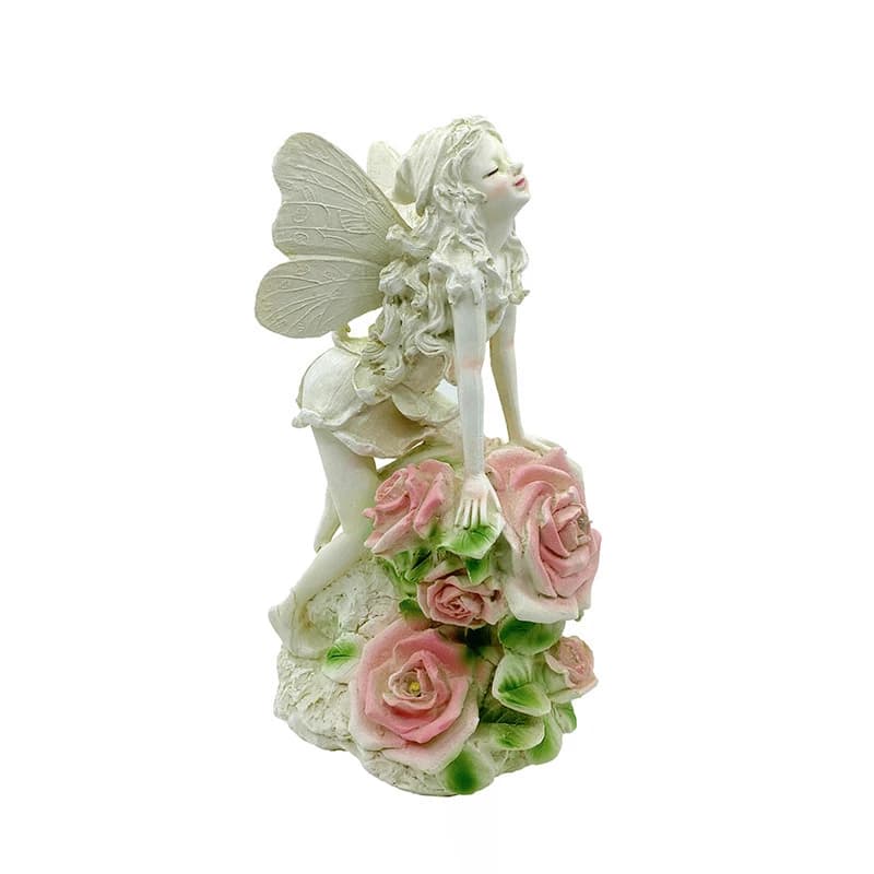 Angel Garden Statue Outdoor, Solar Powered Resin Garden Sculptures Fairy Angel Statues Waterproof LED Lights Yard Art Decoration