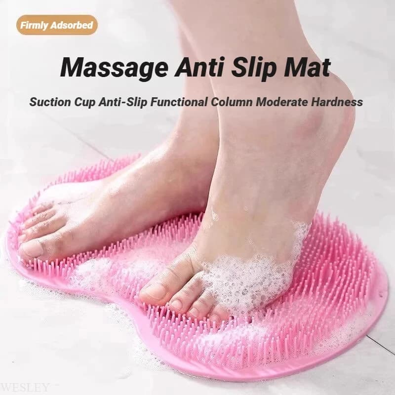 Silicone Body Brush, Bathroom Anti-slip Mat, Foot Massage with Suction Cup, Shower Mat