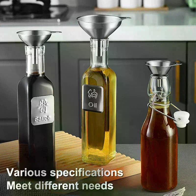 Kitchen Funnels Set Food Grade Metal Funnels For Filling Bottles Small Funnels For Essential Oil Spices Stainless Steel