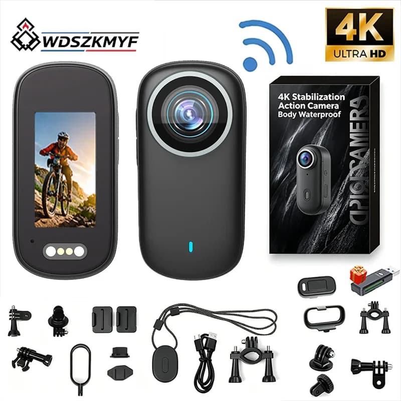 Magnetic Wearable 4K Thumb Sports Camera WiFi 1.47" Screen Mini Portable Body Cam Cycling Pet First‑Person Shooting Recording
