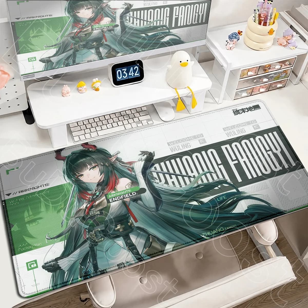 Large Kawaii Anime Keyboard Game Cute Girl Gaming protection Desktop Mat XXL Arknights Endfield Zhuang Fangyi Non-slip Mouse Pad