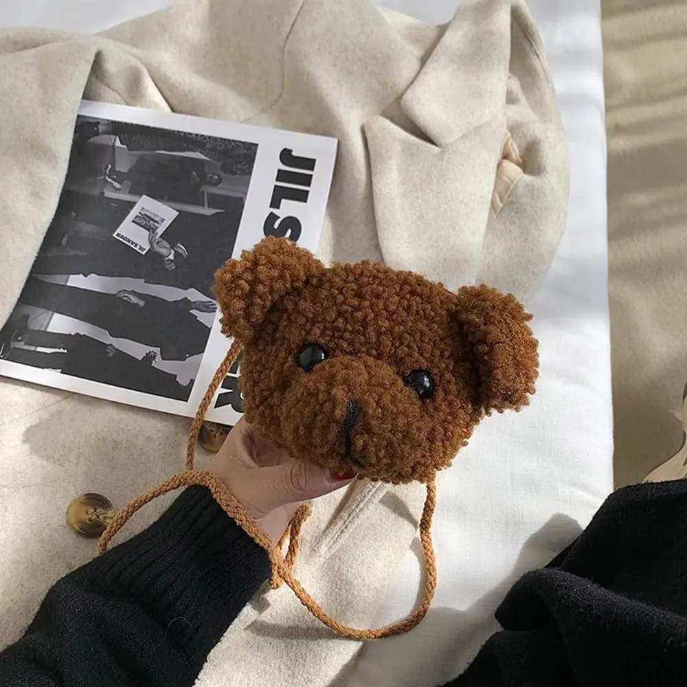 Children Cute Bear Plush Shoulder Bag Cartoon Messenger Bags Kawaii Plush Purses little Girls Stuffed Animals Backpack For Kids