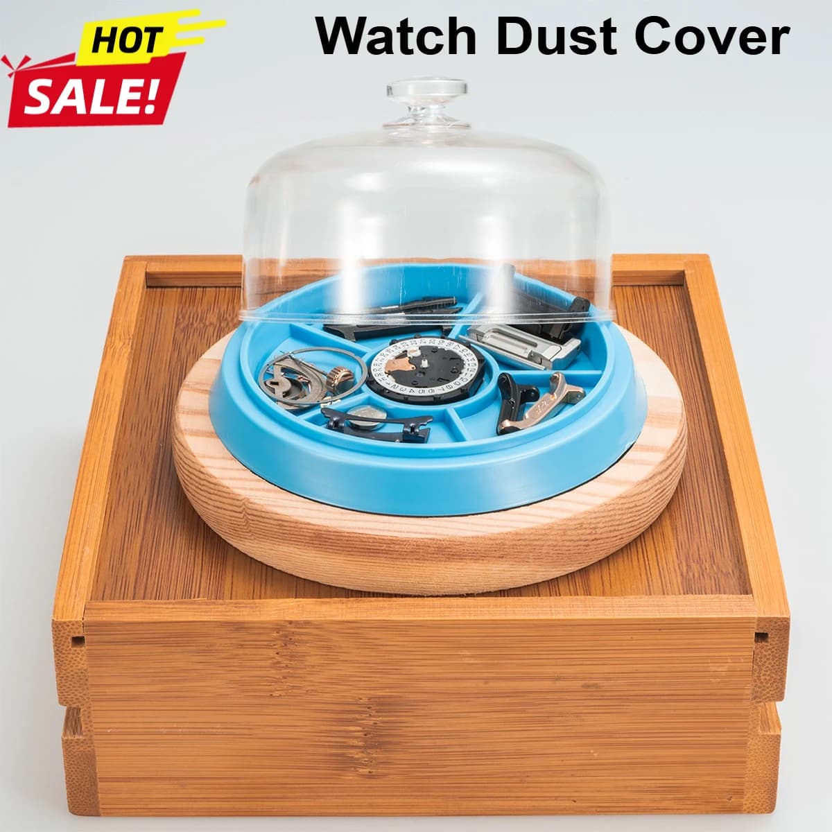 Watch Movement Dust Cover Watch Parts Holder Tray Parts Protector Moistureproof Anti-dust Covers Storage Box for Watchmakers