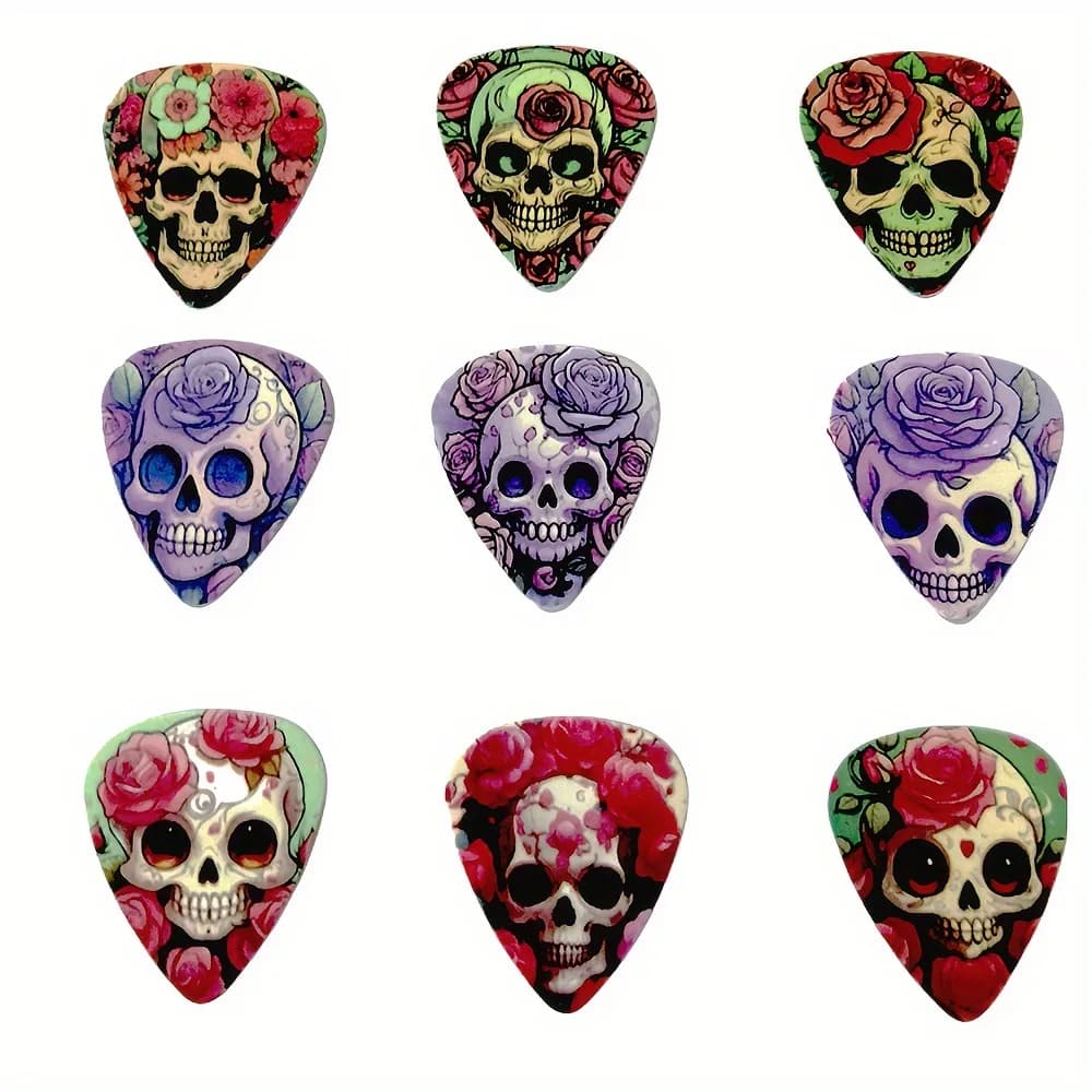 10pcs Guitar Picks Set Colorful Printed Plectrum 0.46mm 0.71mm 1.0mm for Guitar Ukulele Musical Instrument Accessories