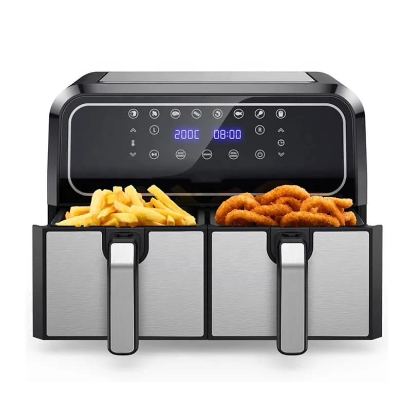 Double 4l + 4l Two baskets for frying Deep oven Touch Screen Control Grid for barbecue Intelligent non-stick electric fryer