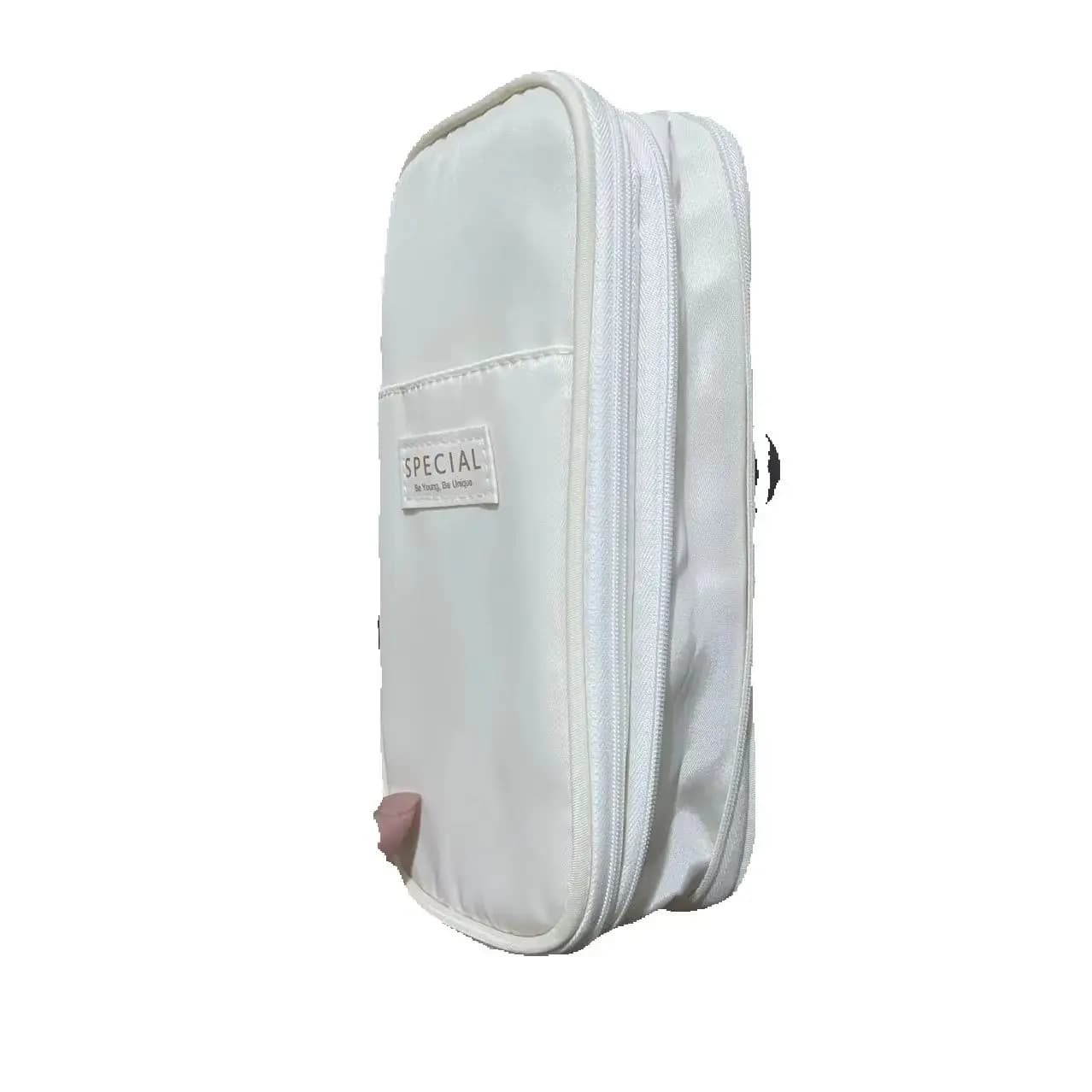 Ivory White Pencil Bag Large Capacity Pensil Case Pouch Holder Box for Students Girl Office Supplies School Stationery Organizer