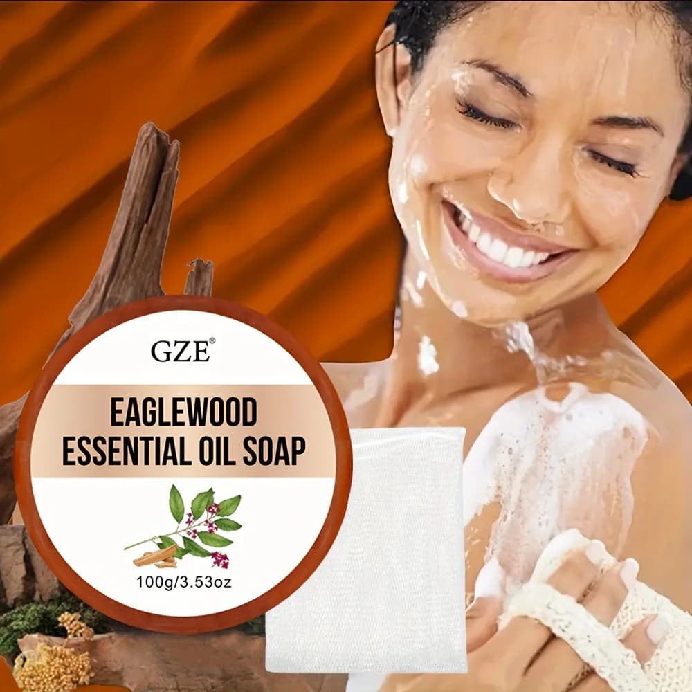 Sapone fatto a mano in legno di sandalo GZE sapone fatto a mano all'olio essenziale sapone da bagno detergente sapone idratante e idratante all'agarwood