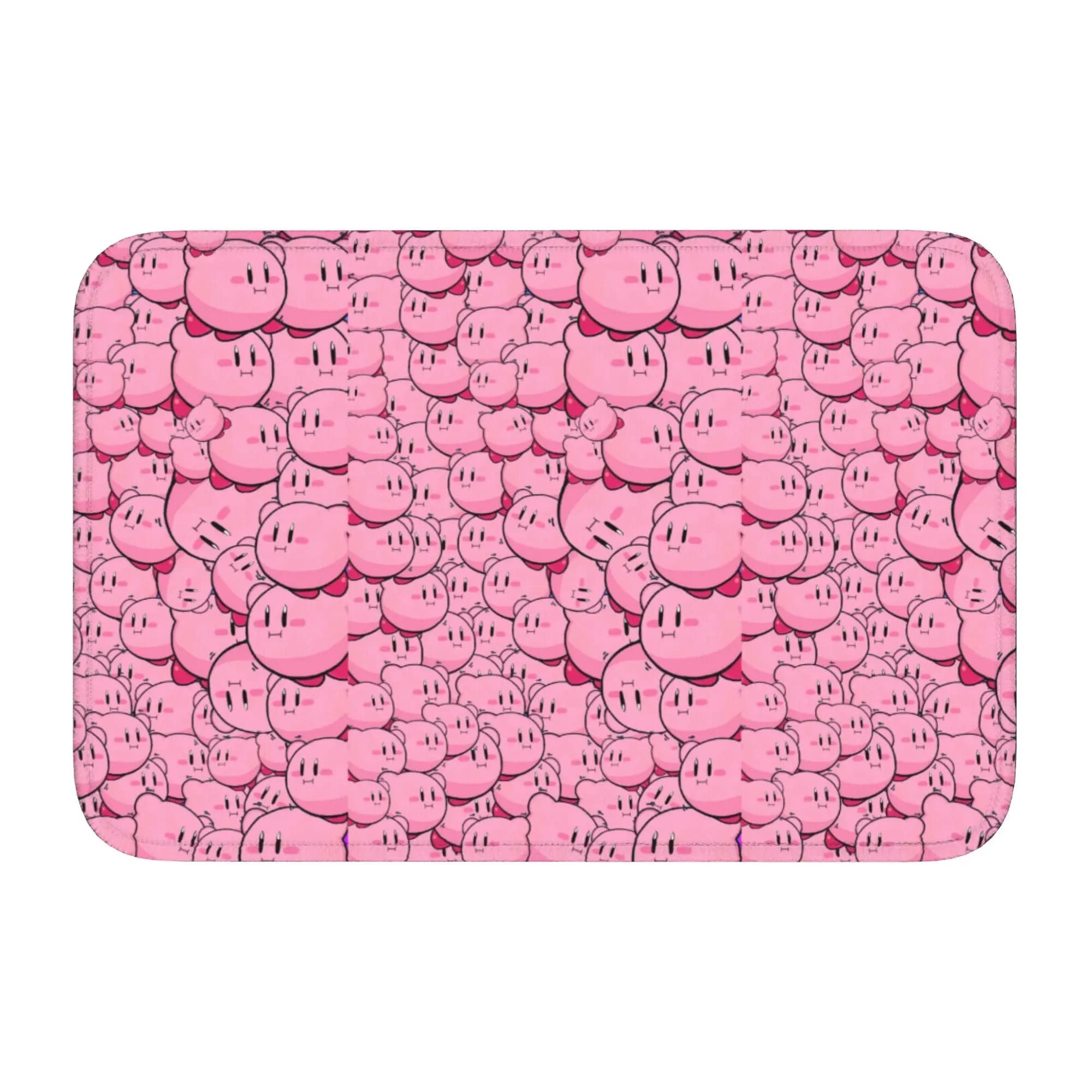 Welcome pad for entrance door with Kirby pattern, for interior, kitchen, bathroom, toilet, living room, carpet, tirbino, mat for feet