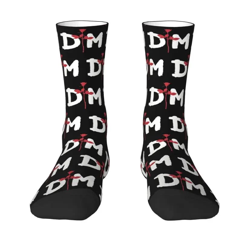 Men's custom socks Depeche Mode, fashionable unisex socks, rock band, spring, summer, autumn, winter