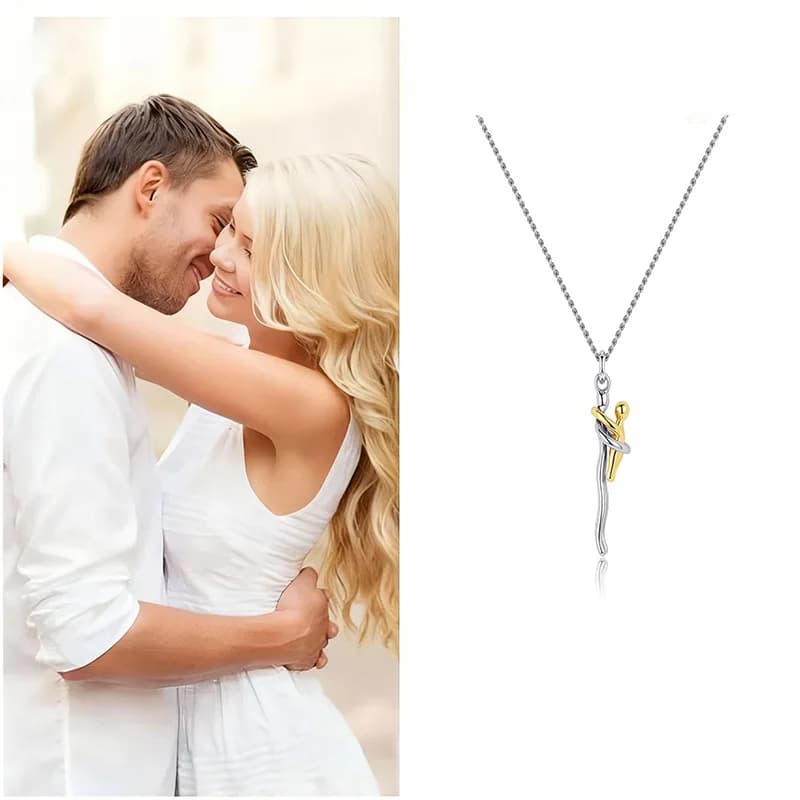 Collana con ciondolo Eternal Hug da 2 pezzi, l'espressione calda dell'amore di famiglia per le donne
