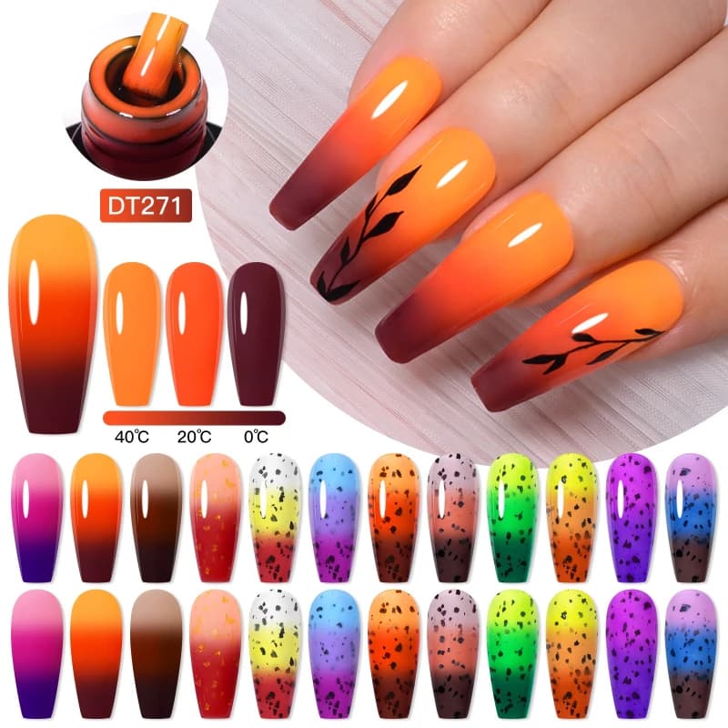 12 pz Gel Termico Smalto Per Unghie Set 3 Strati Cambia Temperatura Gel UV Semi Permanente Soak Off Vernice Unghie Artistiche Unghie Forniture