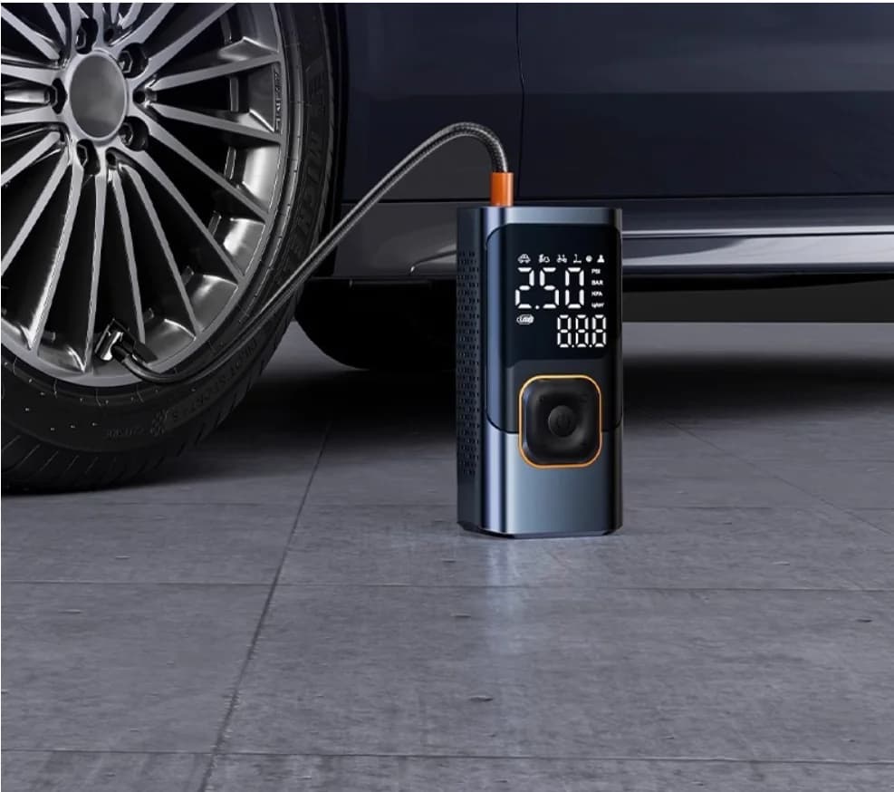 Pompa di gonfiaggio per auto con misurazione della pressione degli pneumatici, pompa ad aria elettrica portatile per biciclette