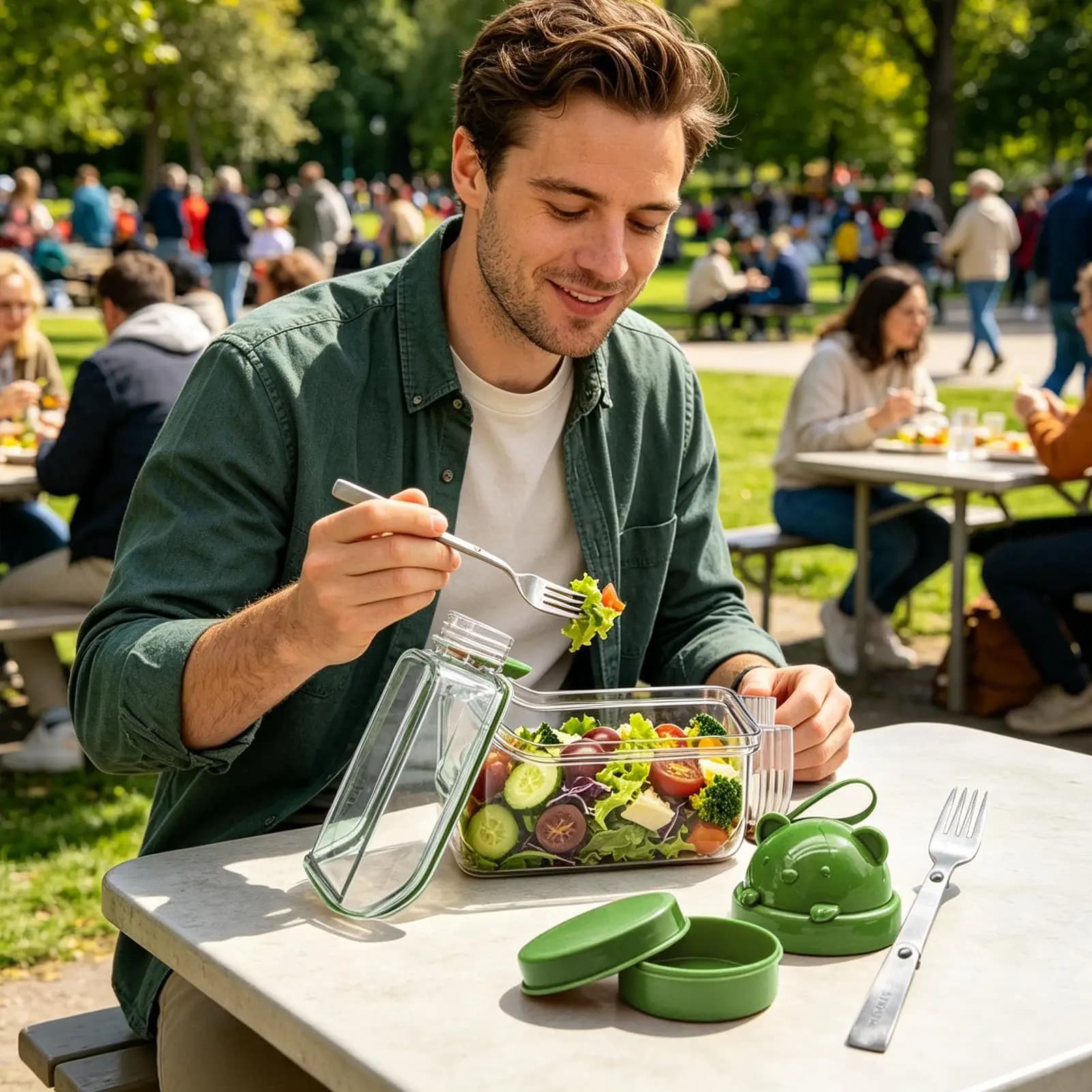 Contenitori per insalata, portatili e a tenuta stagna, per il pranzo, per la preparazione dei pasti, per la casa, la cucina, la scuola, l'ufficio, la palestra, il campeggio