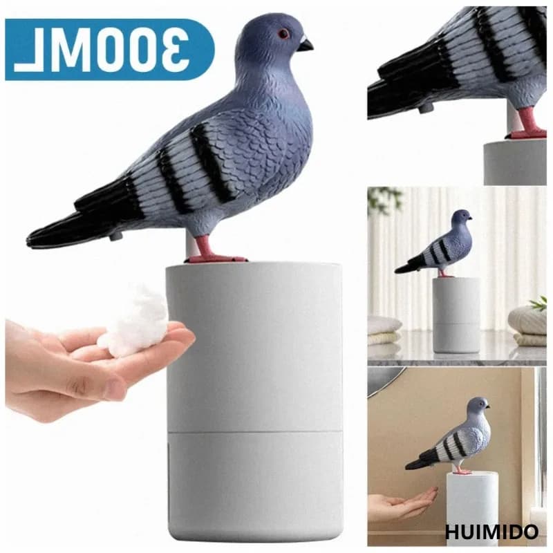 Automatic Soap Dispenser Cute Pigeon Touchless Foaming Soap Dispenser 300ml Electric Foam Soap Dispenser for Bathroom Kitchen