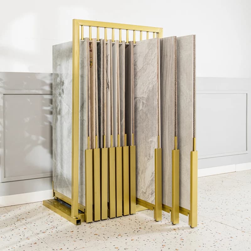 Espositore per piastrelle Pannello grande push-pull Scaffale per campioni da pavimento Scaffale per piastrelle dal pavimento al soffitto Scaffale in marmo estraibile Vetrina