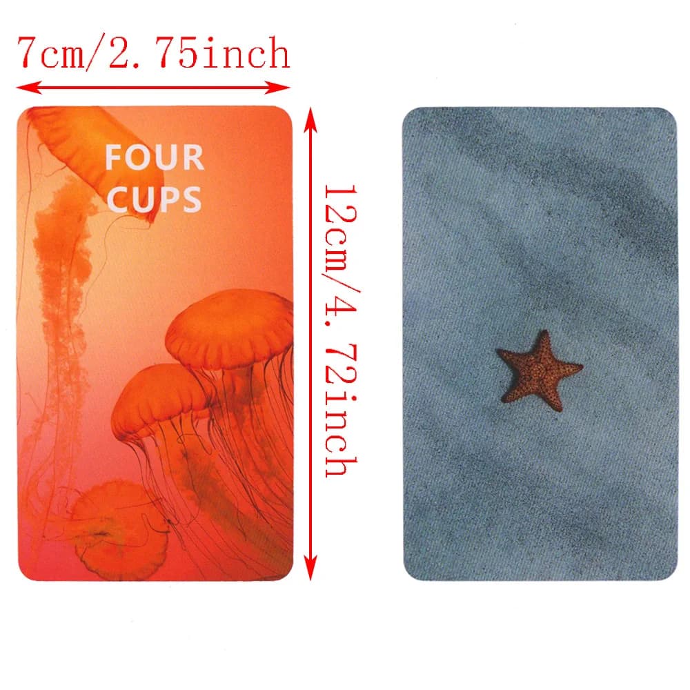 Carte dei tarocchi segreti blu 12x7 cm Mazzo di oracoli marini Versione inglese unica per principianti basata sul sistema Rider Waite