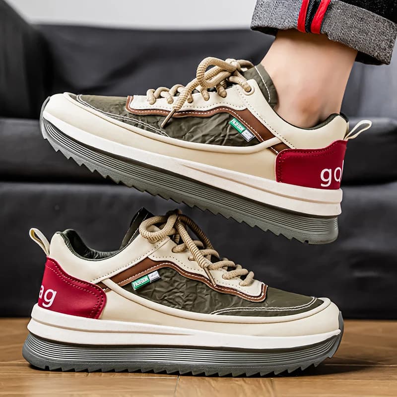 2026 New Autumn Men Thick Platform Dad Sneakers, Low Top Anti-slip Wear-resistant Trendy Casual Skate Sports Shoes