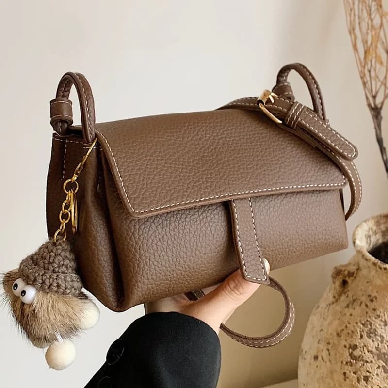 New Retro Pillow Bag Simple Solid Color Versatile Personality Single Shoulder Bag Fashionable niche women's bag