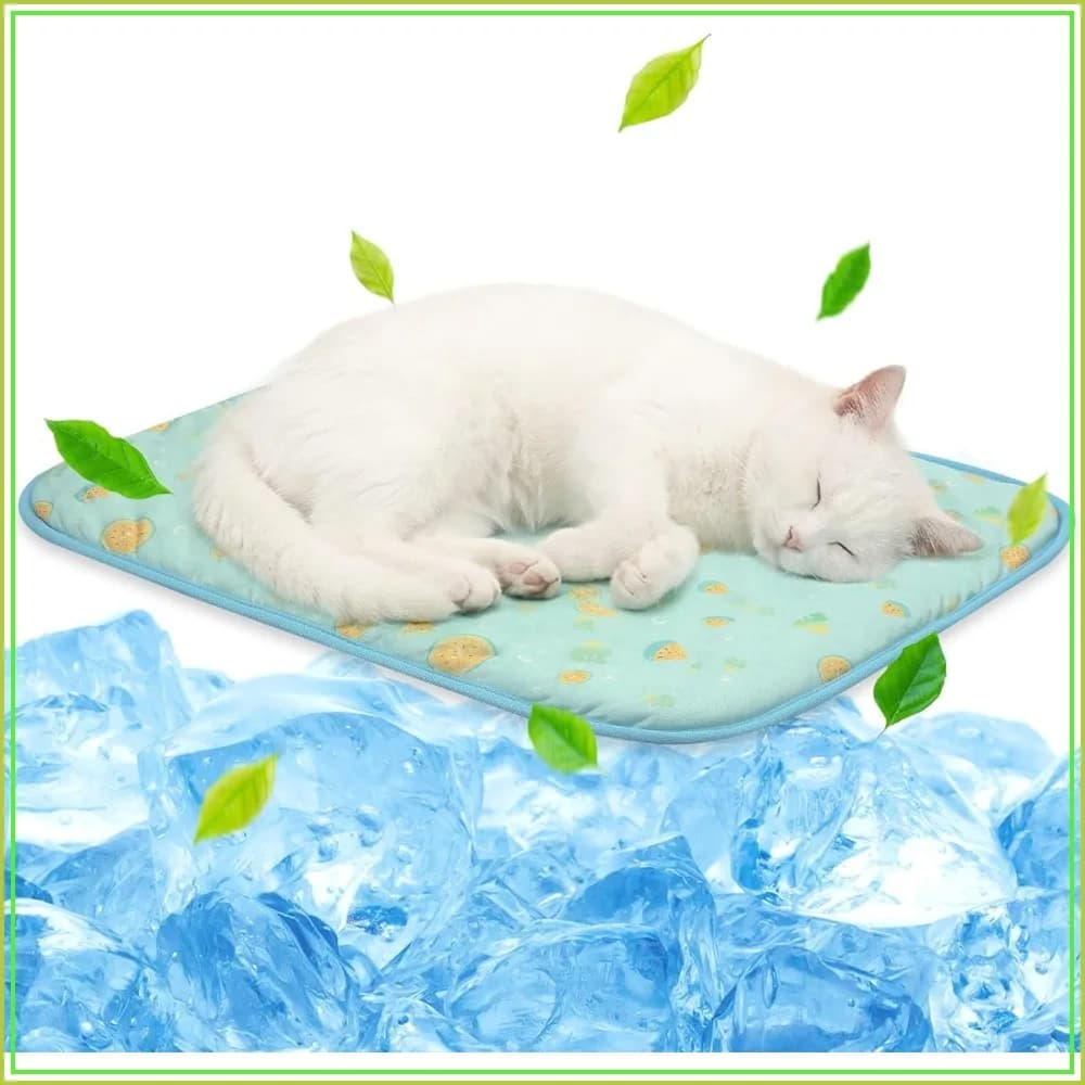 Ice Silk Pet Cooling Mat for Dogs & Cats, Portable & Washable, Summer Cooling Blanket for Car Seats & Beds, 20"x16"x0.3", Green Fruit