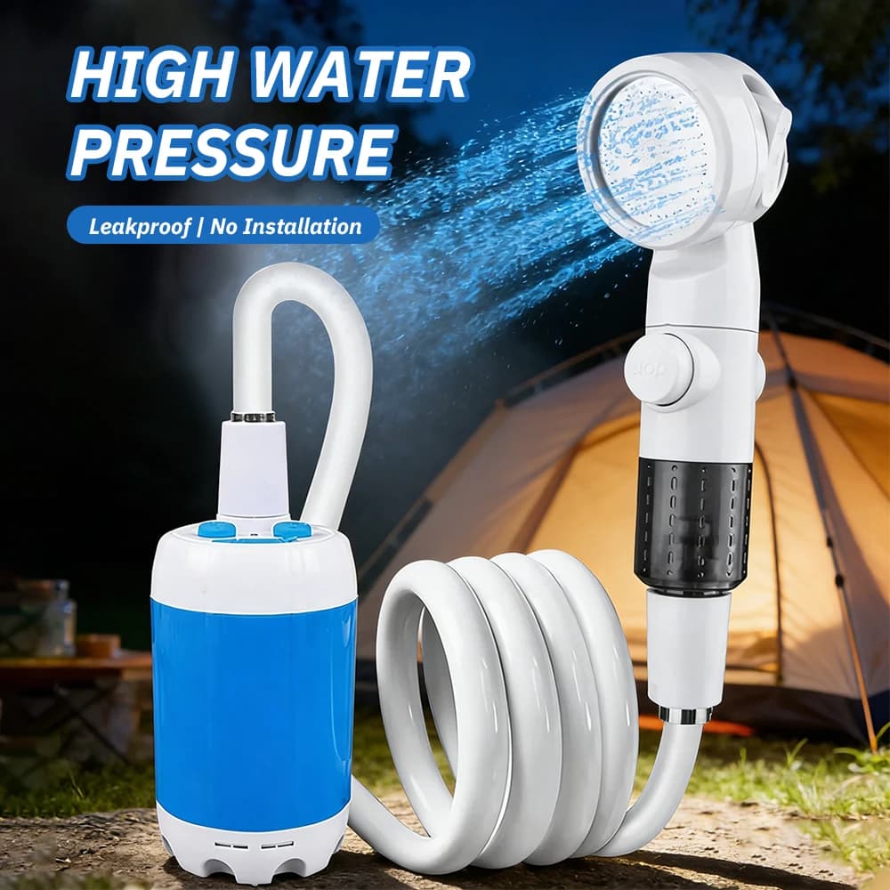 Portable Electric Shower for Camping, High Pressure External Shower Kit for Dormitory, Tent, Camper and Travel