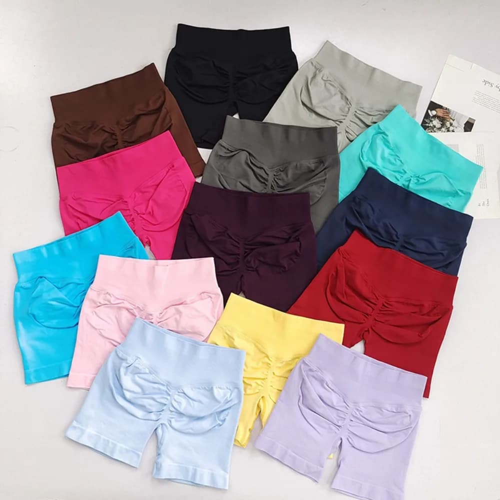 Women's High Waist Seamless Butt Lift Yoga Shorts, Triple-Panel Waistband Quick Dry Breathable Gym Cycling Biker Workout Shorts