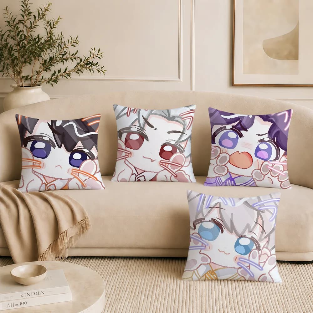 Love And Deepspace Cute Chibi Cat Fanart Cushion Cover Soft Pillowcase Double Sided Sofa Home Living Room Decor Bed Hogar Gift