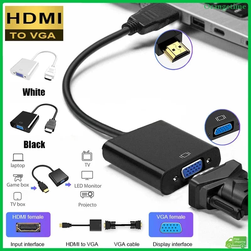 【Consegna veloce】 Adattatore HDMI 1080P a VGA Convertitore video Cavo da Dvi a VGA con audio per PC TV Proiettore portatile Monitor per computer