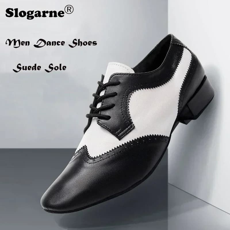 Scarpe da ballo da uomo in morbida pelle di mucca Scarpe da jazz latine da uomo in vera pelle da uomo Valzer Scarpe da ballo moderne per sala da ballo Abbigliamento da palcoscenico