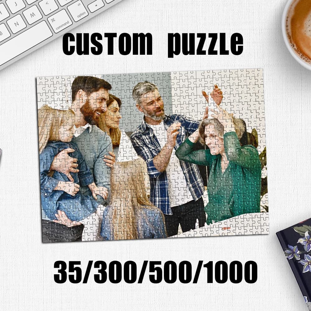 35/300/500pcs family Custom Photo Jigsaw puzzle Puzzle Personalized Picture For Children Toy Girlfriend Gift