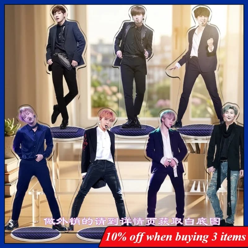 Accessori Anime: Statuetta di Kim Taehyung in Acrilico, Figurina di Jeon Jungkook, Piastra Decorativa di Min Yoongi, Giocattoli da Collezione