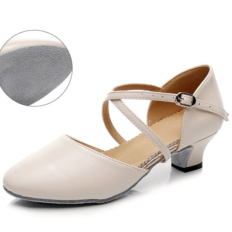 Scarpe da ballo da donna Festa latina Tango Jazz Scarpe da ballo eleganti Stringate Suola in pelle scamosciata Punta chiusa Pelle microfibra 7 colori