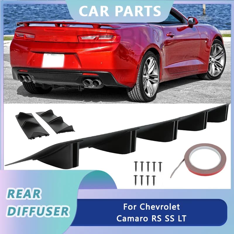 1 pz paraurti posteriore diffusore Spoiler Splitter Shark 5 alette per Chevrolet Camaro RS SS LT 81.5cm accessori auto universali