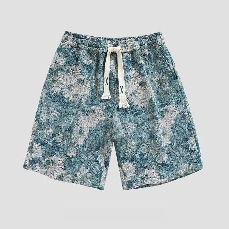 New 2026 Men's Ice Silk Four-Quarter Short Shorts Casual Beachwear Quick-Drying Breathable Printed Design City Walk Shorts