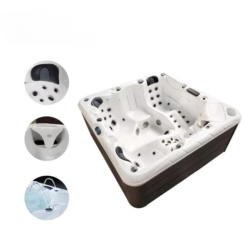Famiglia di lusso per 5 persone Jacuzzi Spa all'aperto Vasca idromassaggio Certificato CE Jacuzzi con altoparlante Bluetooth Diodo luminescente