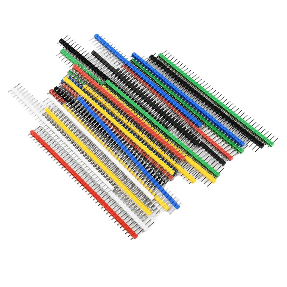 30 Pz 40 Pin 1x40 Single Fila Male 2.54 Breakable Pin Header Connector Strip For Arduino Kit FAI DA TE Black/Yellow/Green/White