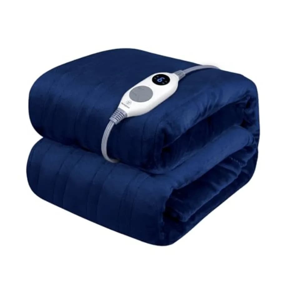 Coperta elettrica riscaldante, super morbida e accogliente in flanella, 50'' x 60'', con 6 livelli di riscaldamento rapido e 2-10 livelli di spegnimento automatico, M