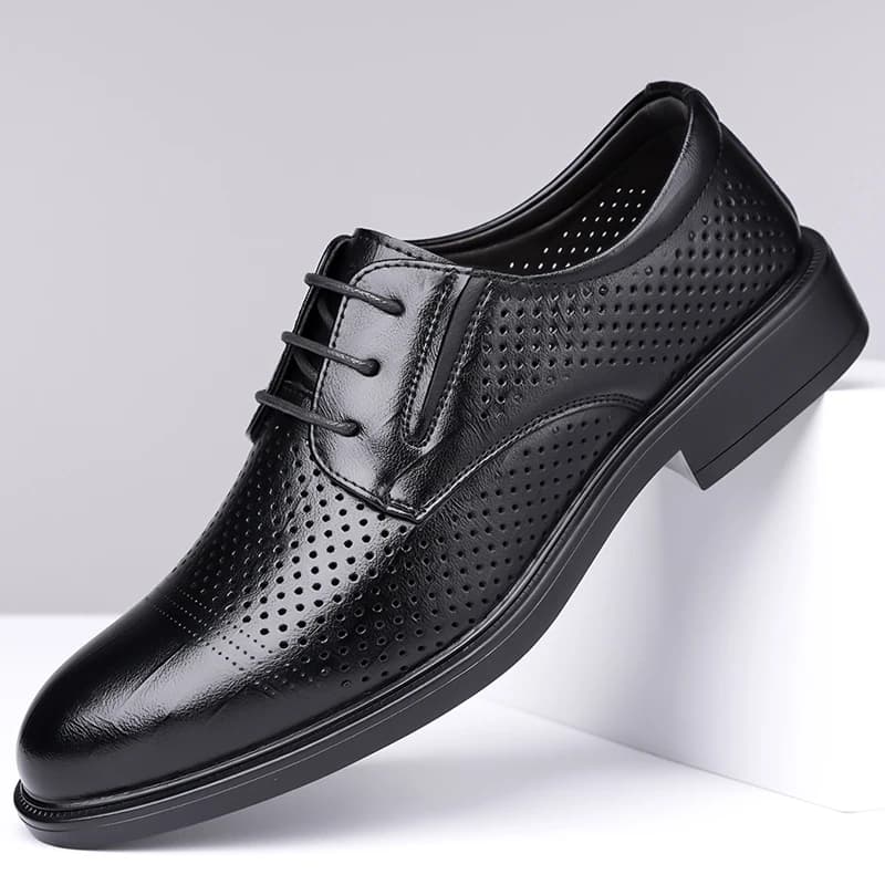 High Quality Genuine Leather Summer Sandals Business Men's Formal Dress Office Shoes Loafers Driving Casual Shoes Increased 6CM