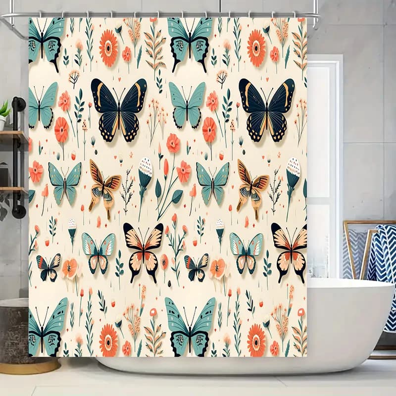 Butterfly Bliss: vibrante tenda da doccia floreale e farfalla per un'arredamento del bagno affascinante e ispirato alla natura