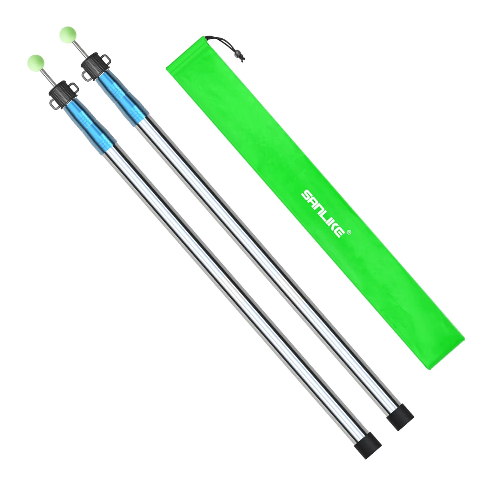 Pali per tende resistenti con palo telescopico SANLIKE, pali per tettoia pieghevoli in acciaio inossidabile con tubo ispessito da 33"-86,6"/94" per C