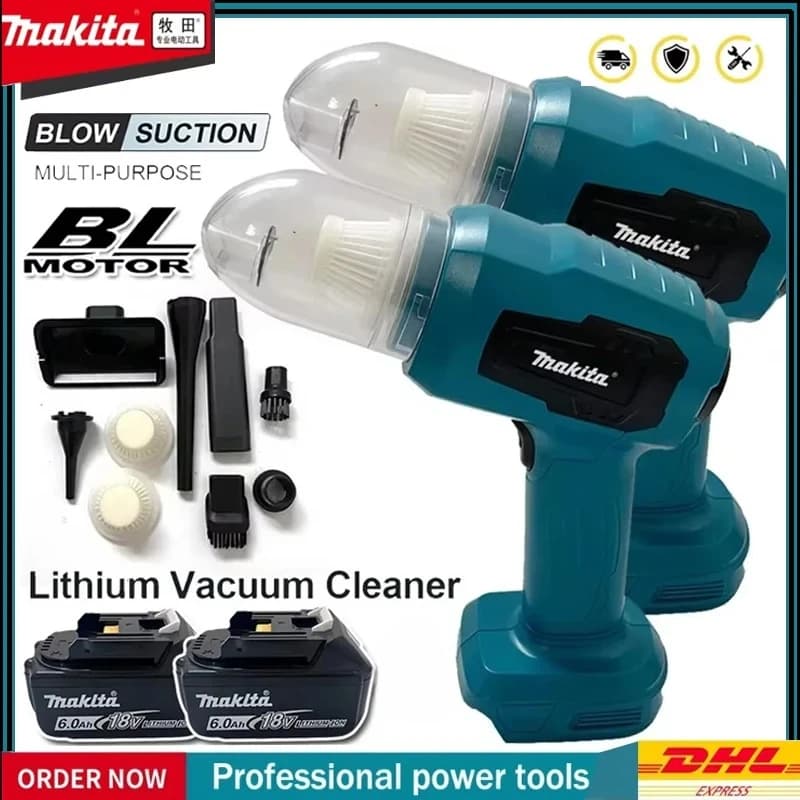 Aspirapolvere Portatile Multifunzione Makita 18V per Auto, Strumento Ricaricabile per la Raccolta della Polvere
