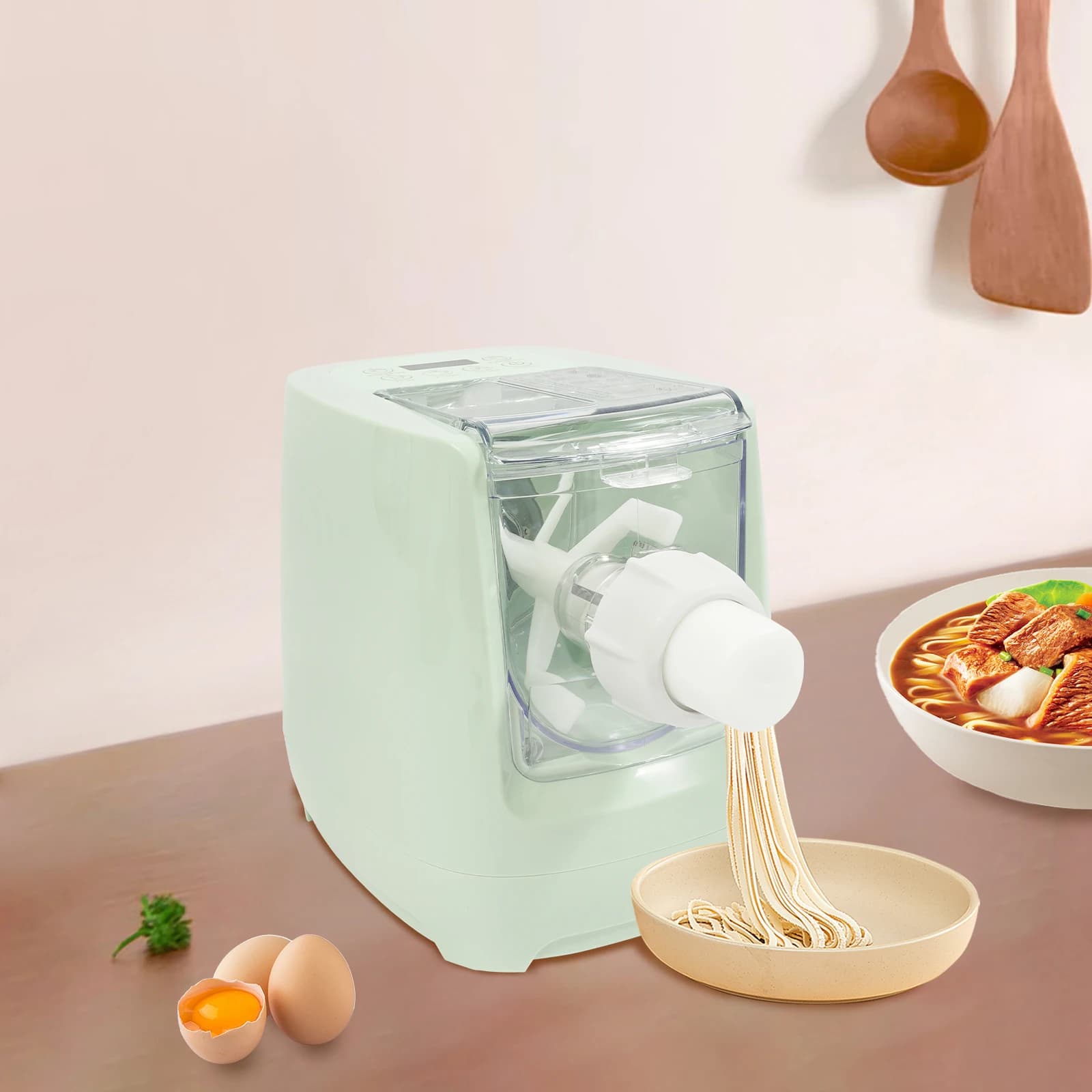 Macchina per pasta elettrica con 13 stampi, macchina per noodle completamente automatica per famiglie, ristoranti, cucine, mense